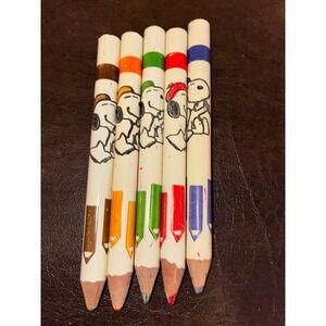 Vintage Snoopy Peanuts Jumbo Colored Pencils Lot of 5 1958 UFS